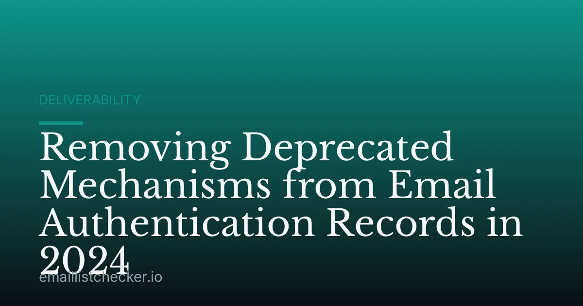 Removing Deprecated Mechanisms from Email Authentication Records in 2024