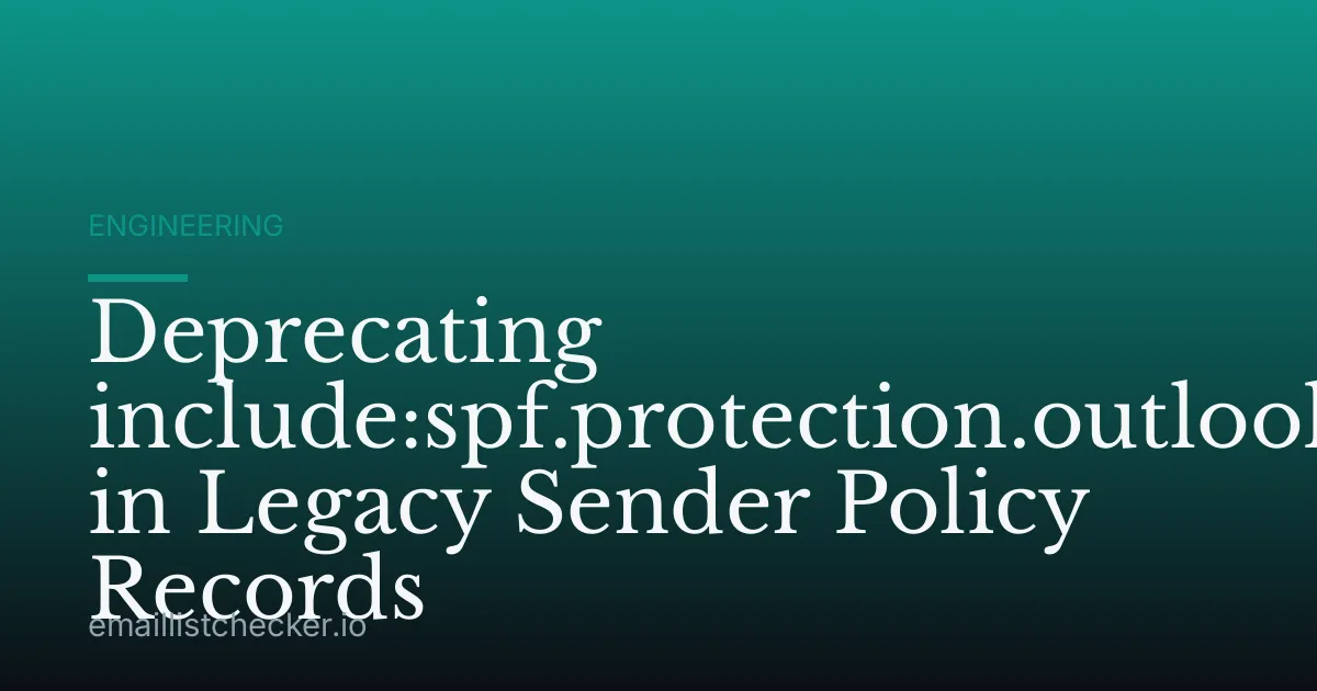 Deprecating include:spf.protection.outlook.com in Legacy Sender Policy Records