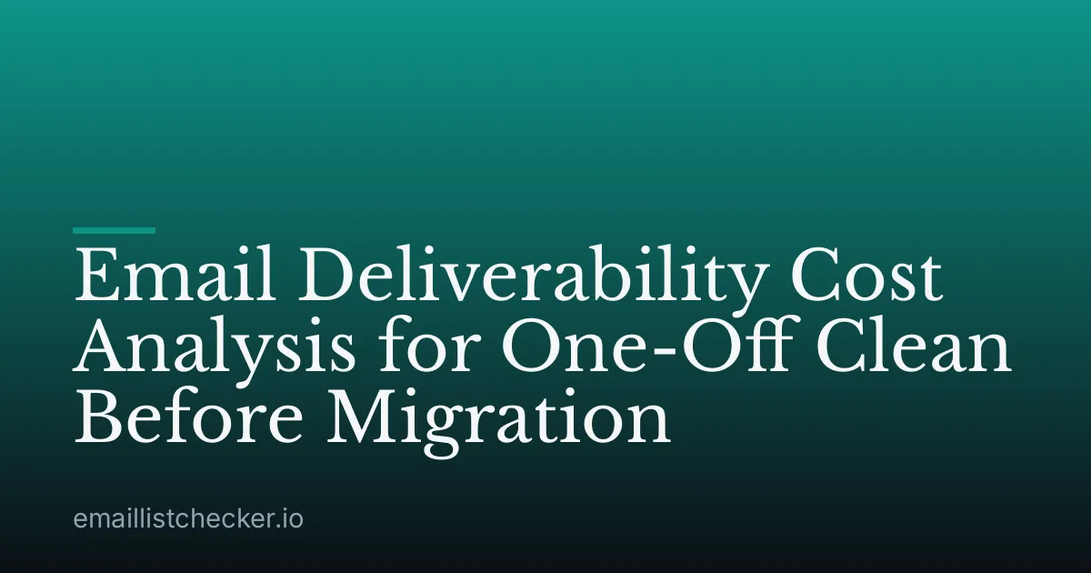 Email Deliverability Cost Analysis for One-Off Clean Before Migration