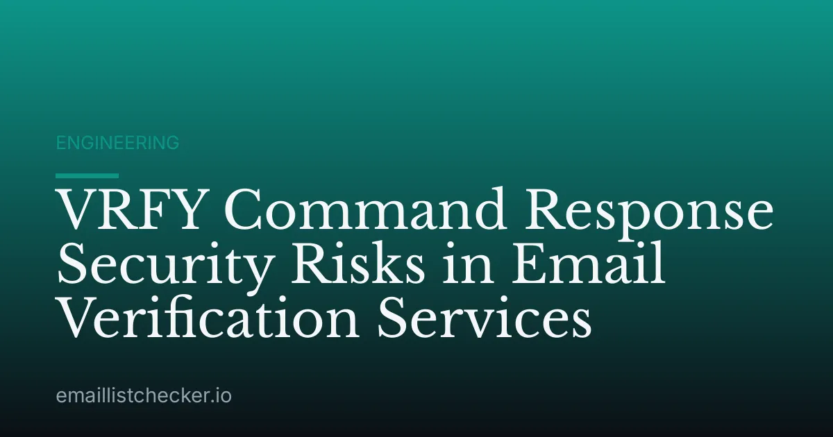 VRFY Command Response Security Risks in Email Verification Services