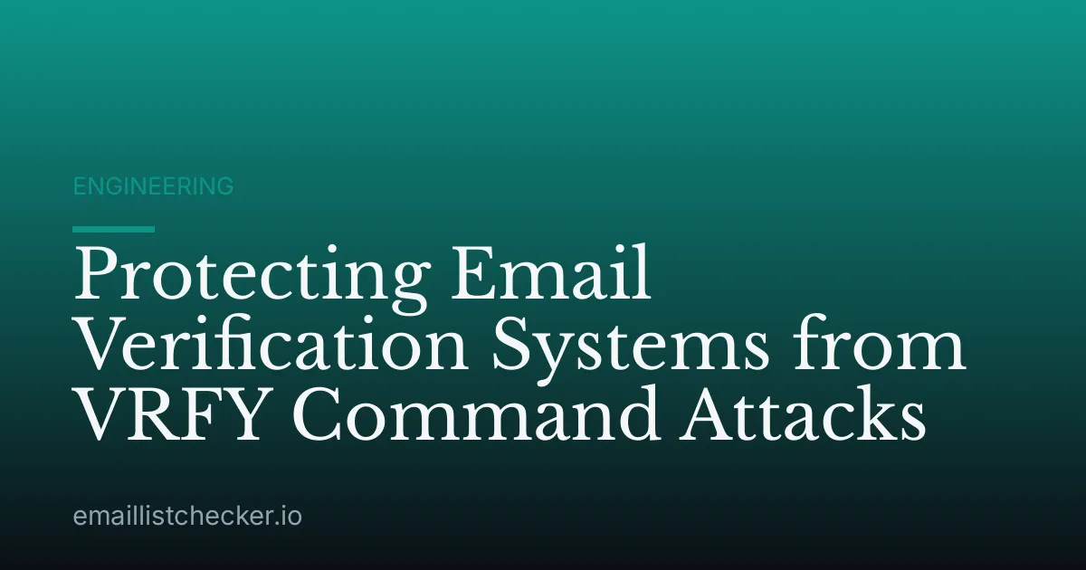 Protecting Email Verification Systems from VRFY Command Attacks
