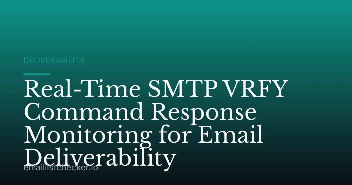 Real-Time SMTP VRFY Command Response Monitoring for Email Deliverability