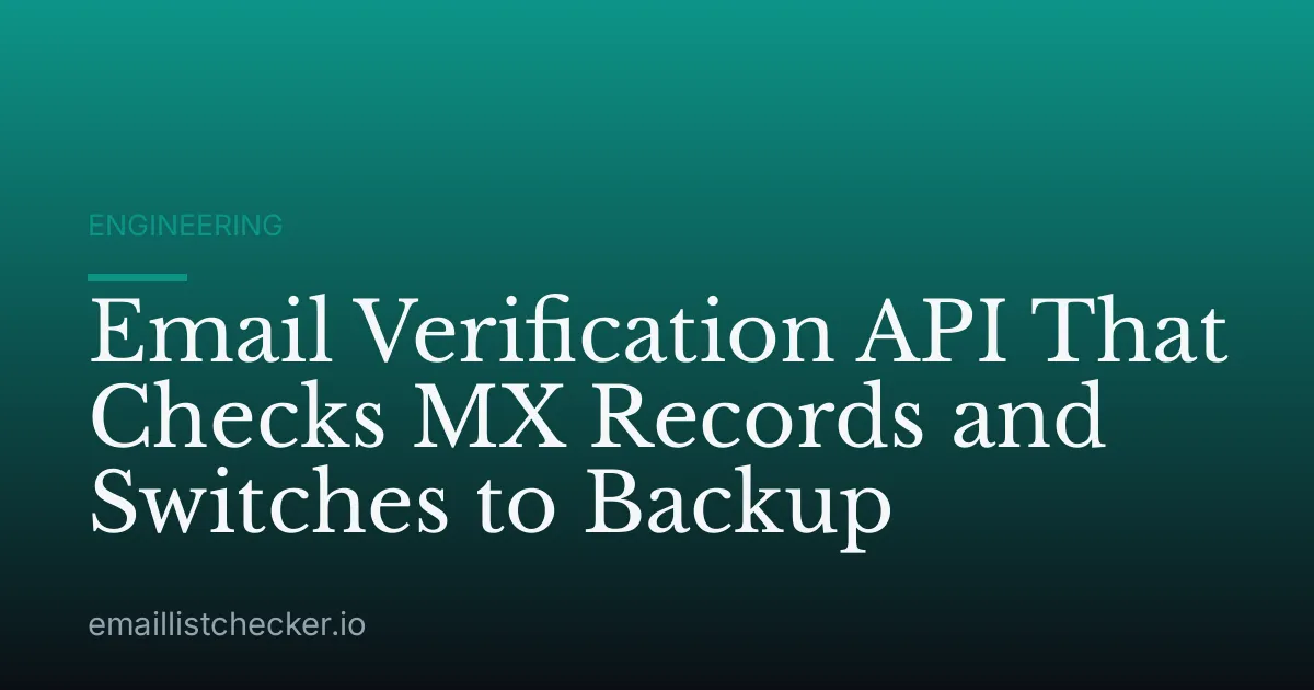 Email Verification API That Checks MX Records and Switches to Backup
