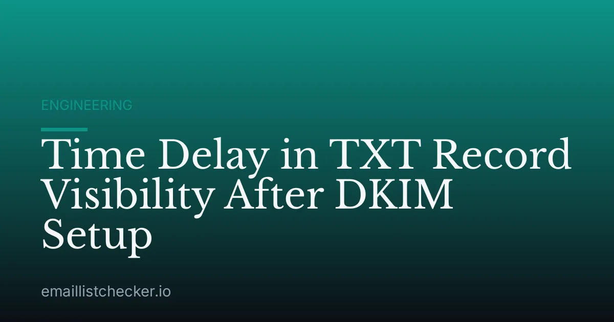 Time Delay in TXT Record Visibility After DKIM Setup