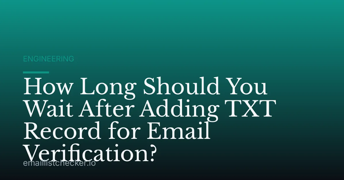 How Long Should You Wait After Adding TXT Record for Email Verification?