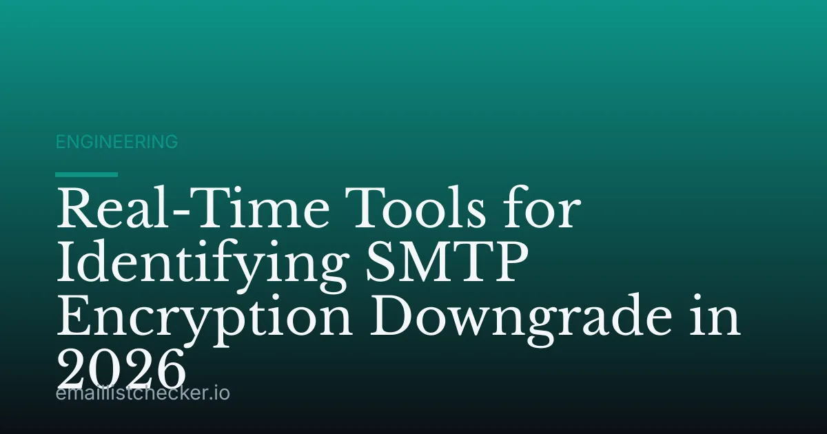 Real-Time Tools for Identifying SMTP Encryption Downgrade in 2026