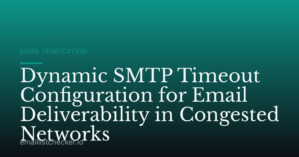Dynamic SMTP Timeout Configuration for Email Deliverability in Congested Networks