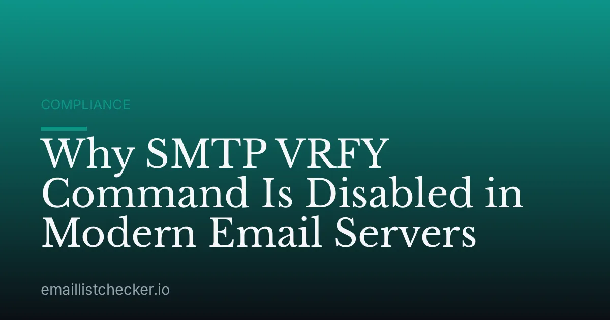 Why SMTP VRFY Command Is Disabled in Modern Email Servers