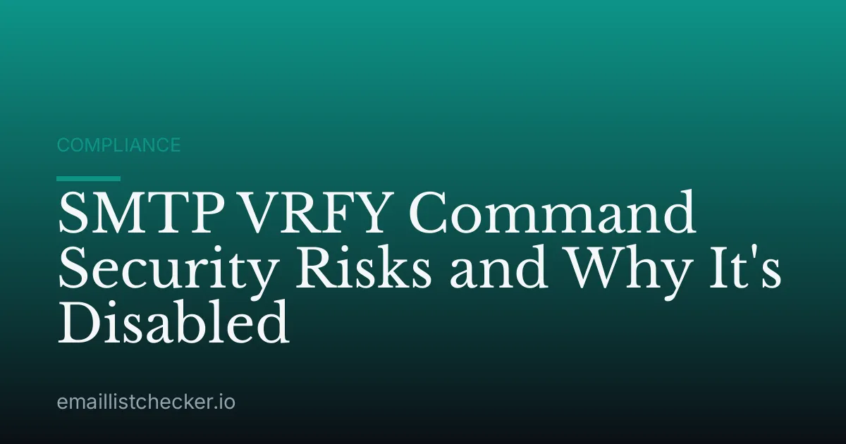 SMTP VRFY Command Security Risks and Why It's Disabled