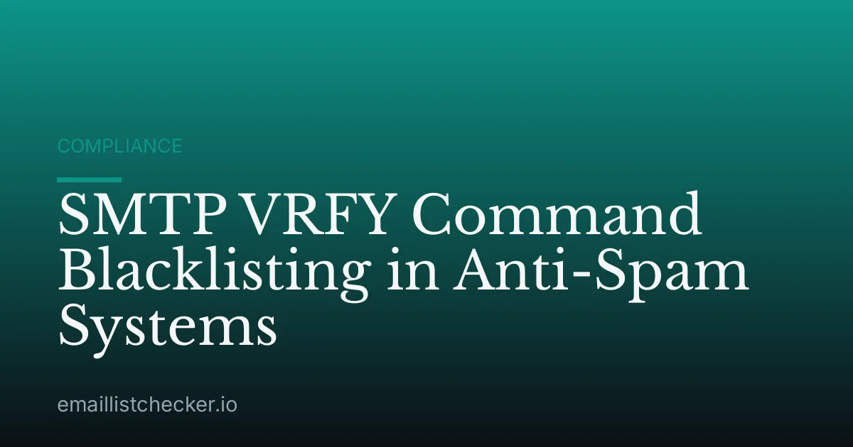 SMTP VRFY Command Blacklisting in Anti-Spam Systems
