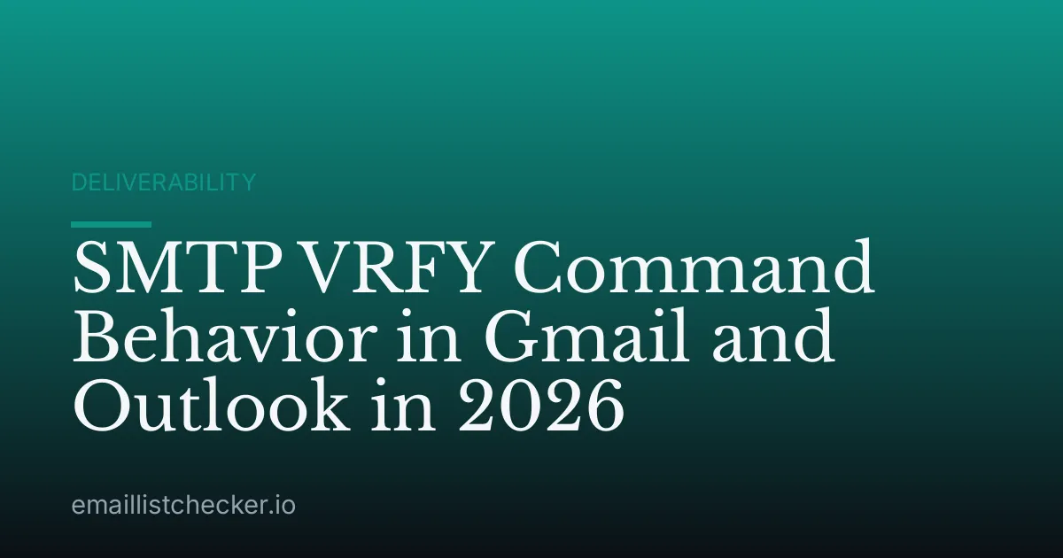 SMTP VRFY Command Behavior in Gmail and Outlook in 2026