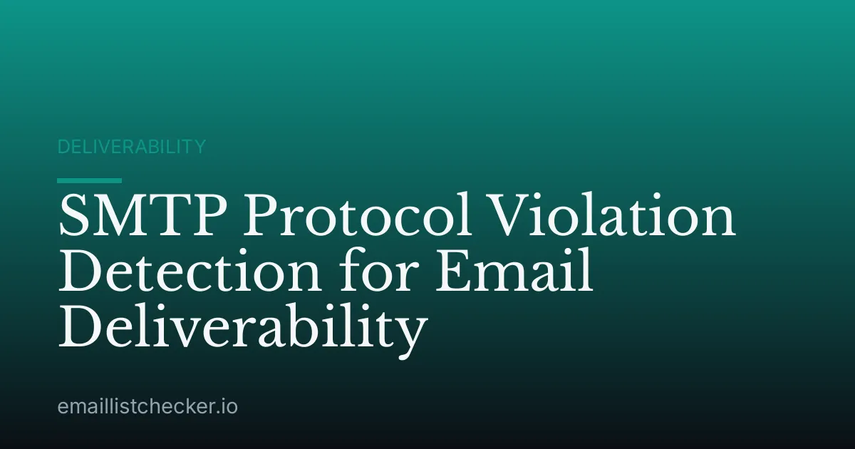 SMTP Protocol Violation Detection for Email Deliverability