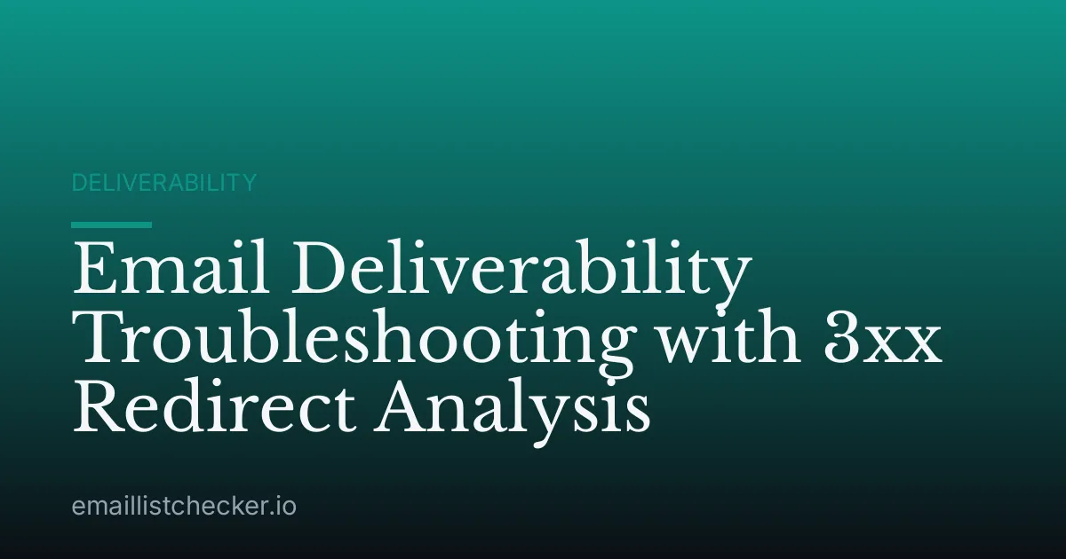 Email Deliverability Troubleshooting with 3xx Redirect Analysis
