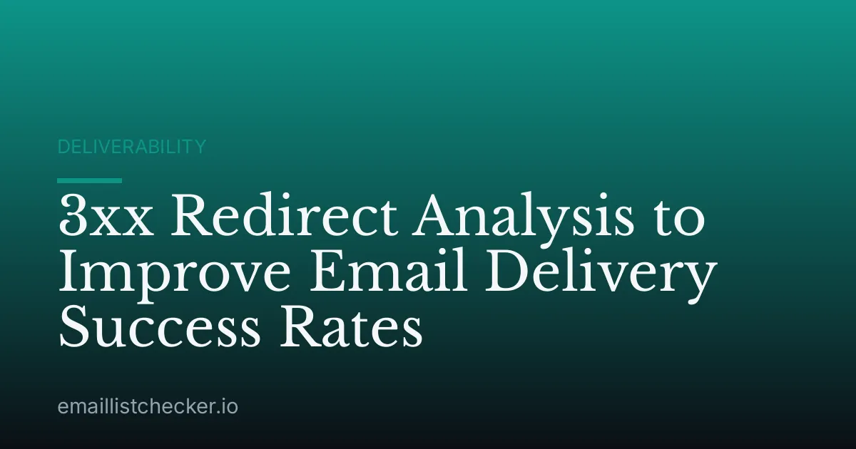 3xx Redirect Analysis to Improve Email Delivery Success Rates