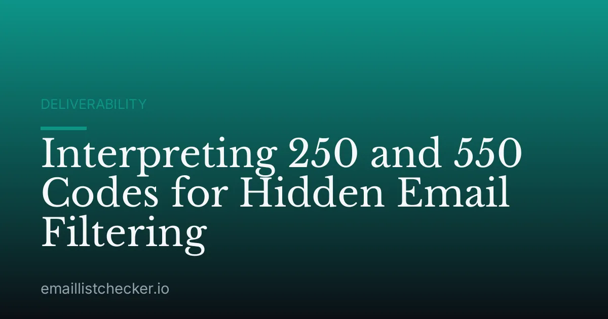 Interpreting 250 and 550 Codes for Hidden Email Filtering