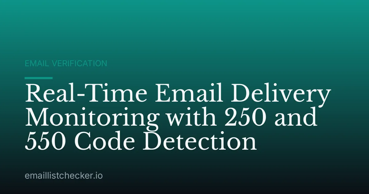 Real-Time Email Delivery Monitoring with 250 and 550 Code Detection