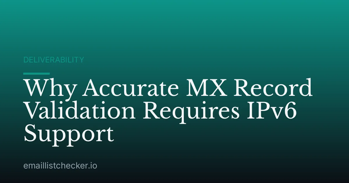 Why Accurate MX Record Validation Requires IPv6 Support
