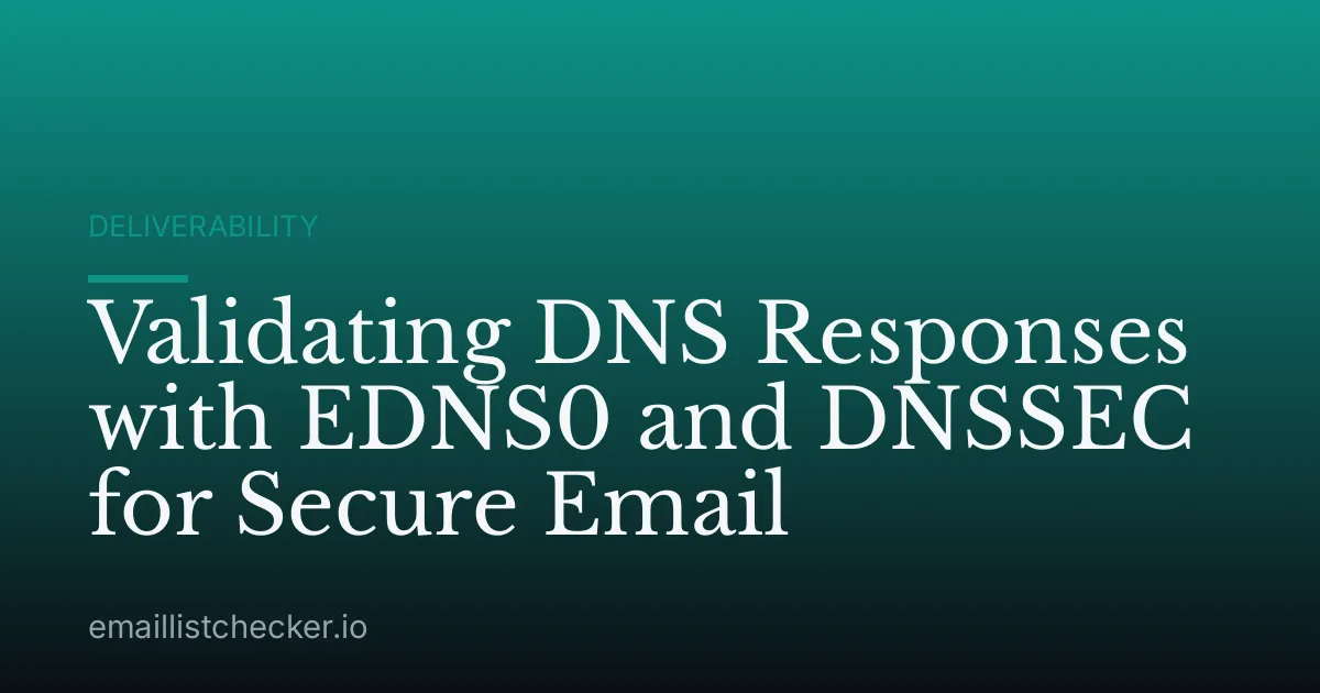 Validating DNS Responses with EDNS0 and DNSSEC for Secure Email