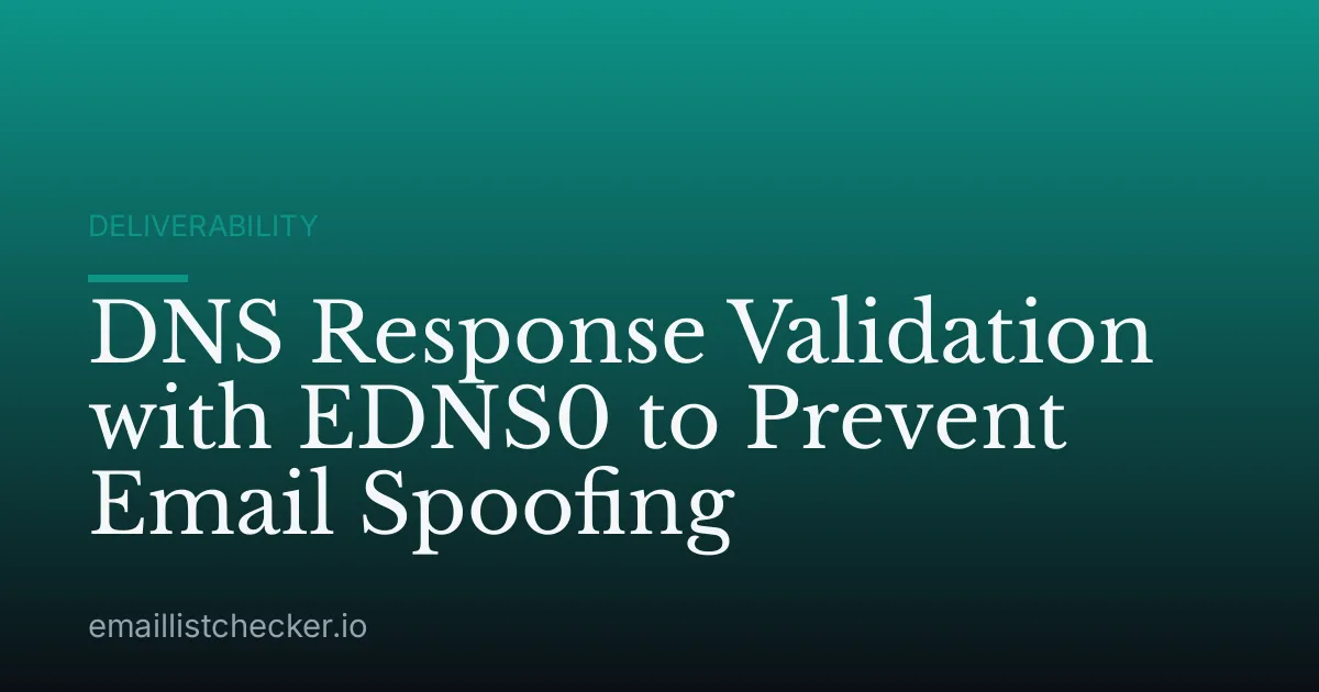 DNS Response Validation with EDNS0 to Prevent Email Spoofing