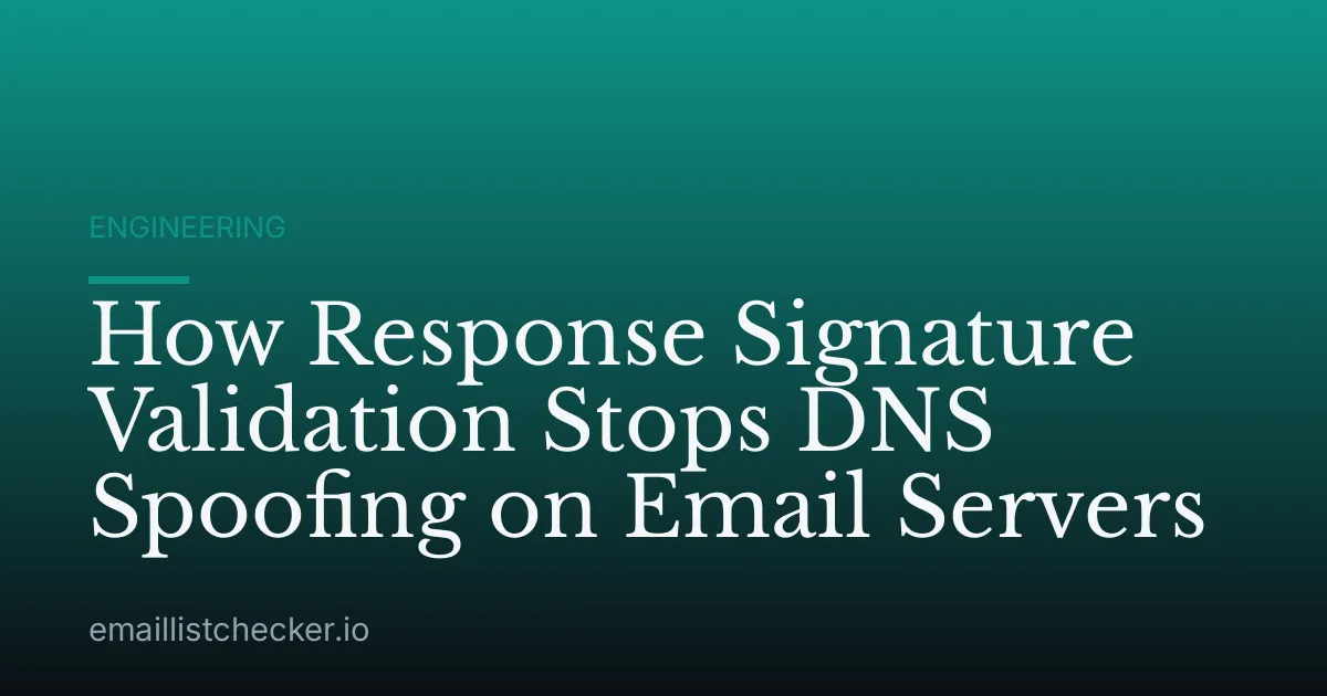 How Response Signature Validation Stops DNS Spoofing on Email Servers