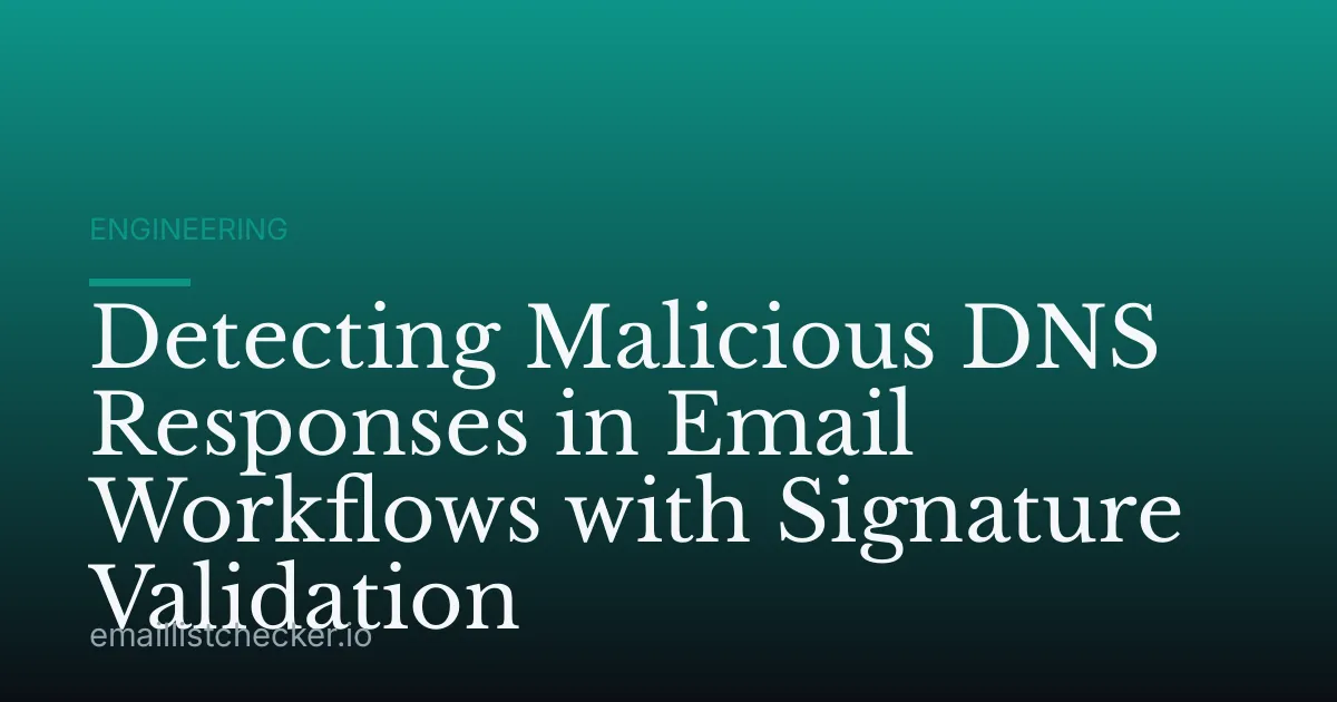 Detecting Malicious DNS Responses in Email Workflows with Signature Validation