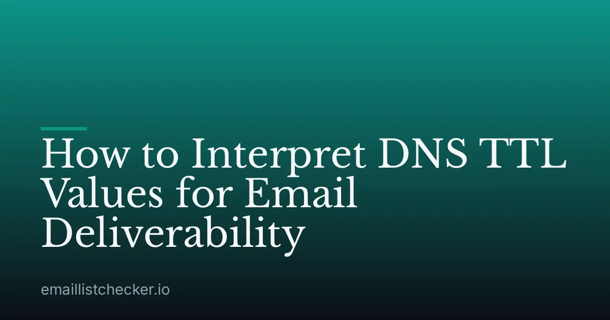 How to Interpret DNS TTL Values for Email Deliverability