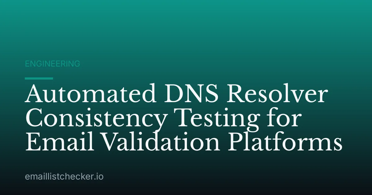 Automated DNS Resolver Consistency Testing for Email Validation Platforms
