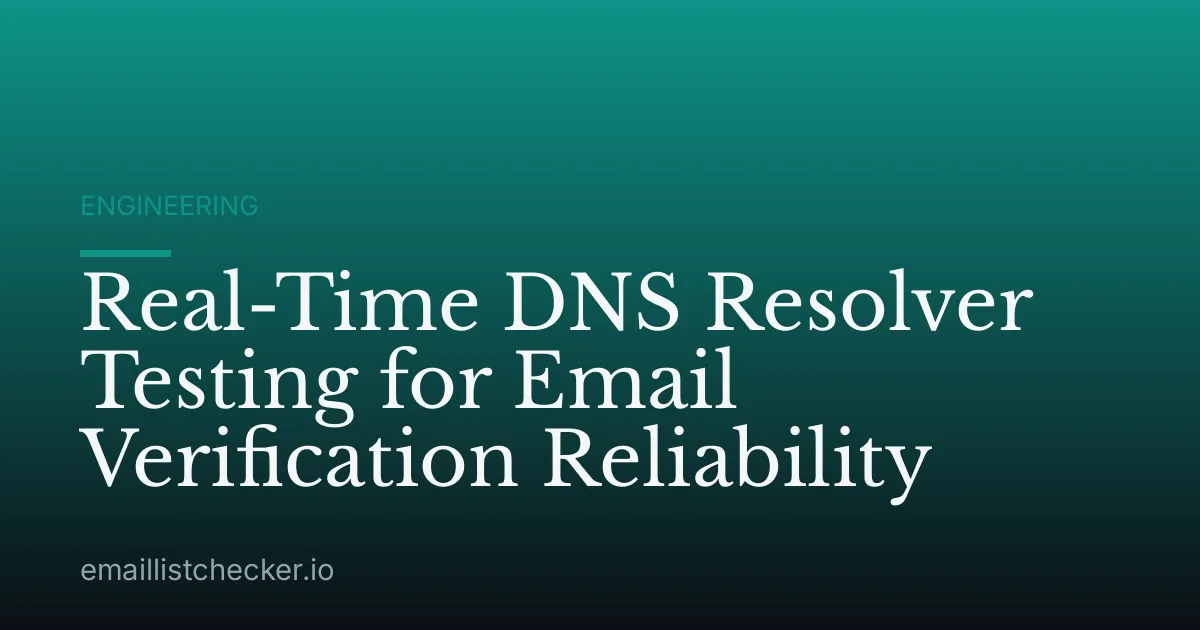 Real-Time DNS Resolver Testing for Email Verification Reliability