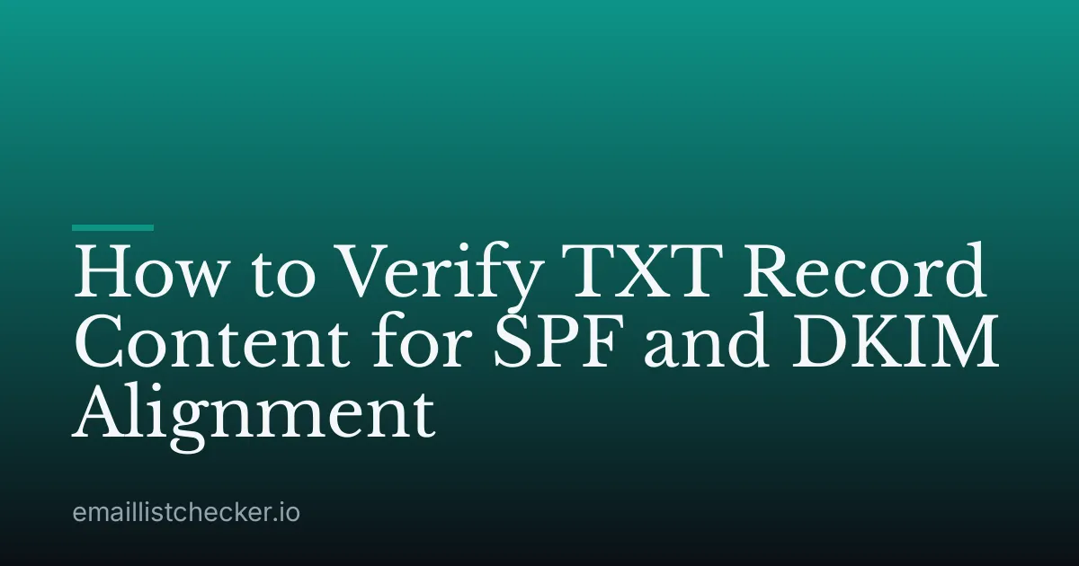 How to Verify TXT Record Content for SPF and DKIM Alignment
