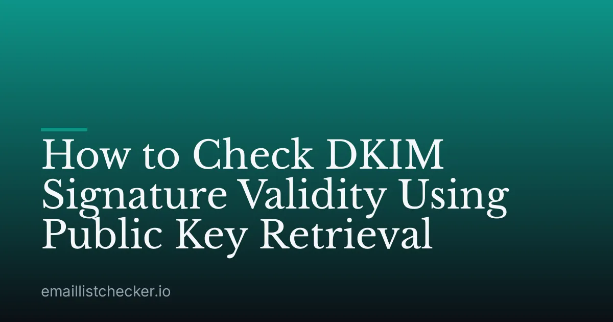 How to Check DKIM Signature Validity Using Public Key Retrieval