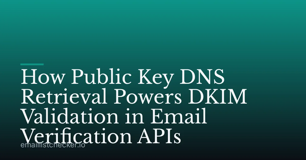 How Public Key DNS Retrieval Powers DKIM Validation in Email Verification APIs