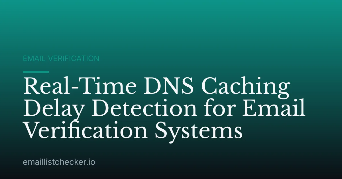 Real-Time DNS Caching Delay Detection for Email Verification Systems