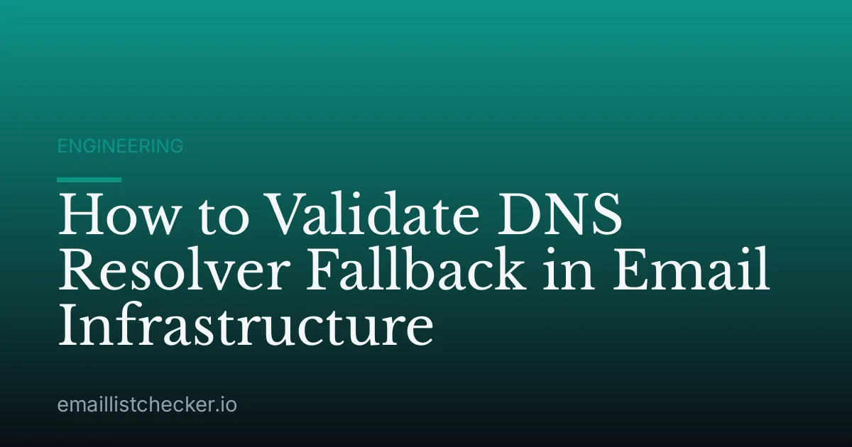 How to Validate DNS Resolver Fallback in Email Infrastructure