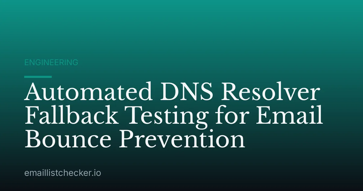 Automated DNS Resolver Fallback Testing for Email Bounce Prevention