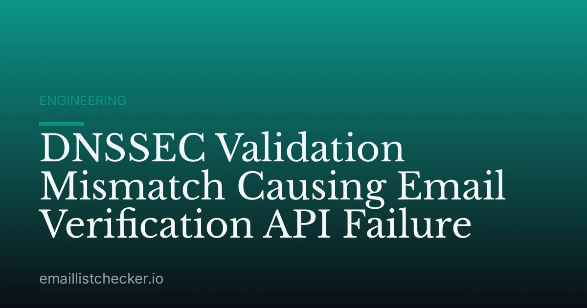 DNSSEC Validation Mismatch Causing Email Verification API Failure