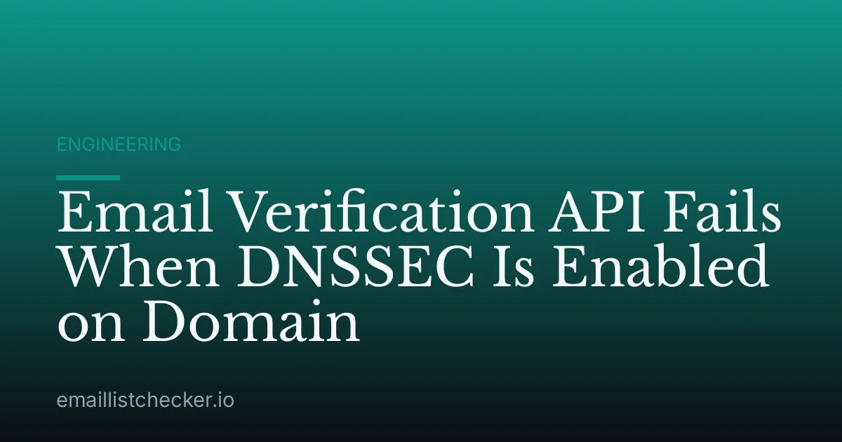 Email Verification API Fails When DNSSEC Is Enabled on Domain
