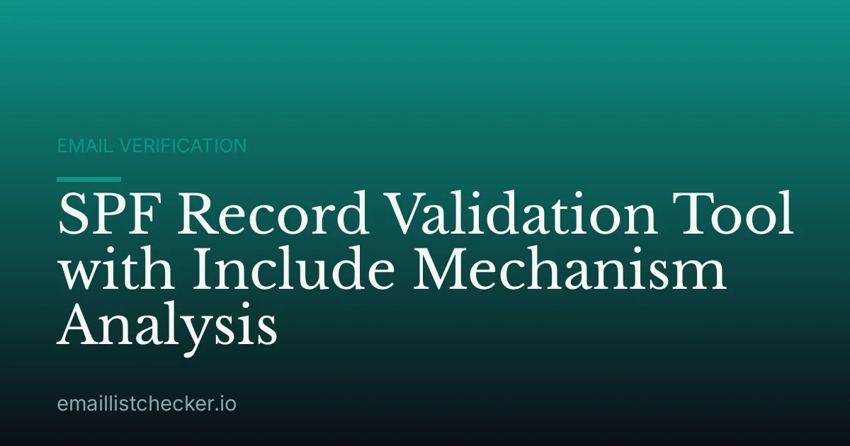 SPF Record Validation Tool with Include Mechanism Analysis