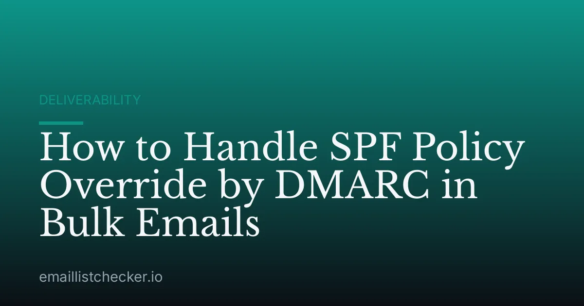 How to Handle SPF Policy Override by DMARC in Bulk Emails