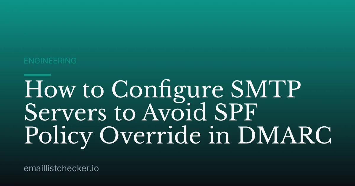 How to Configure SMTP Servers to Avoid SPF Policy Override in DMARC