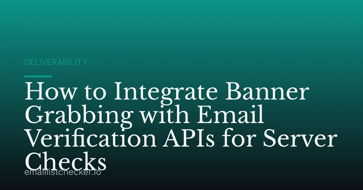 How to Integrate Banner Grabbing with Email Verification APIs for Server Checks