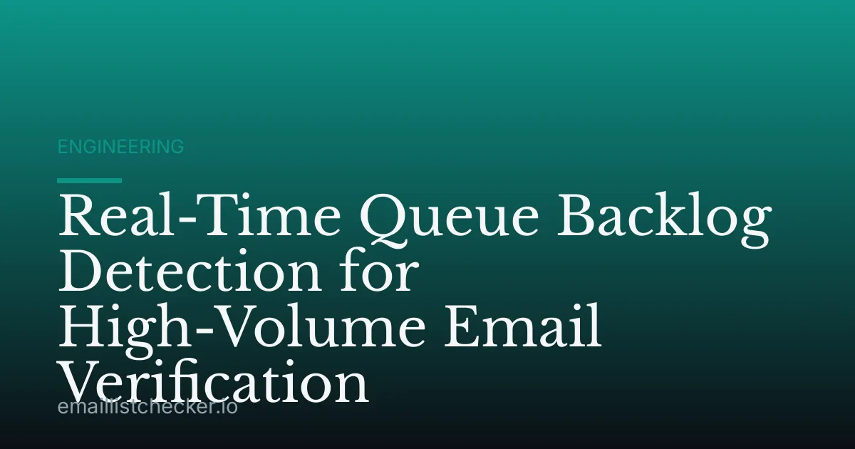 Real-Time Queue Backlog Detection for High-Volume Email Verification