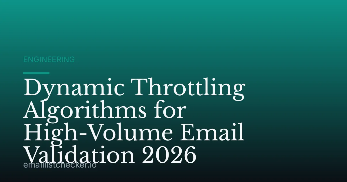 Dynamic Throttling Algorithms for High-Volume Email Validation 2026