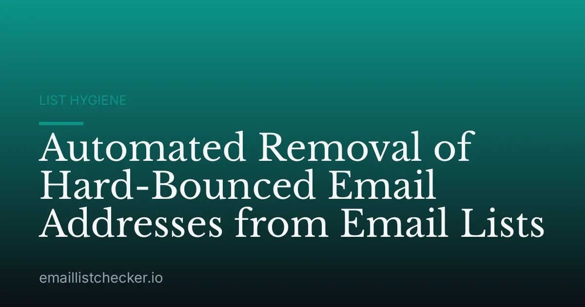 Automated Removal of Hard-Bounced Email Addresses from Email Lists