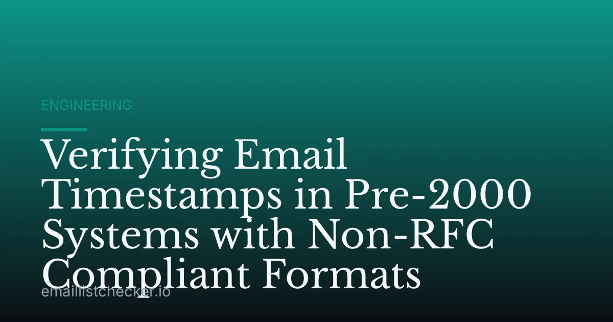 Verifying Email Timestamps in Pre-2000 Systems with Non-RFC Compliant Formats