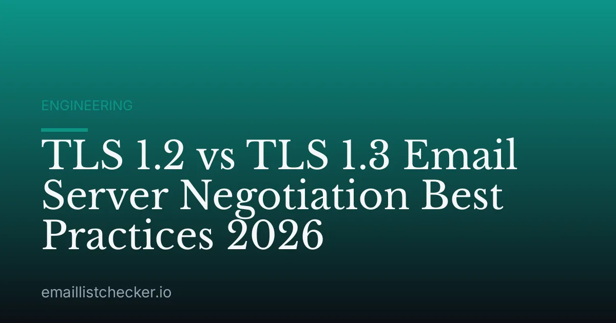TLS 1.2 vs TLS 1.3 Email Server Negotiation Best Practices 2026