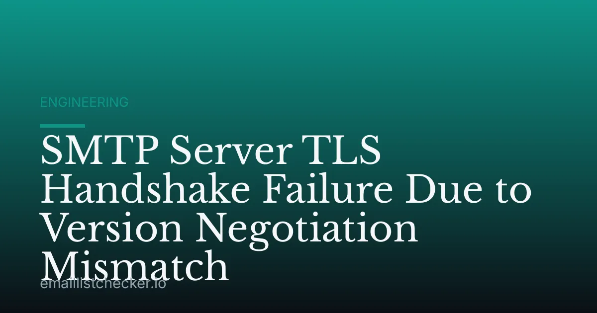 SMTP Server TLS Handshake Failure Due to Version Negotiation Mismatch