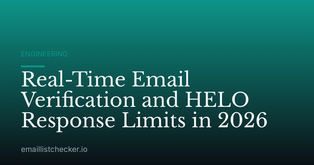 Real-Time Email Verification and HELO Response Limits in 2026