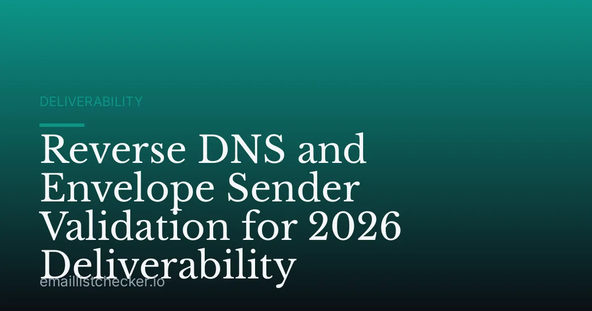 Reverse DNS and Envelope Sender Validation for 2026 Deliverability