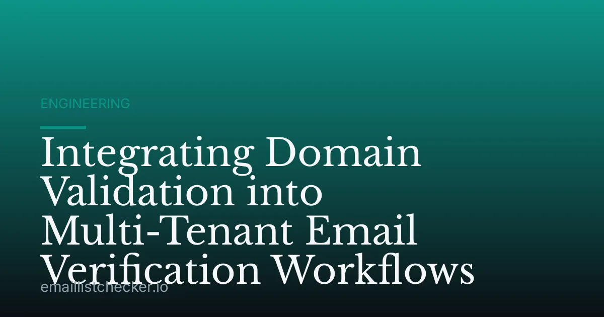 Integrating Domain Validation into Multi-Tenant Email Verification Workflows