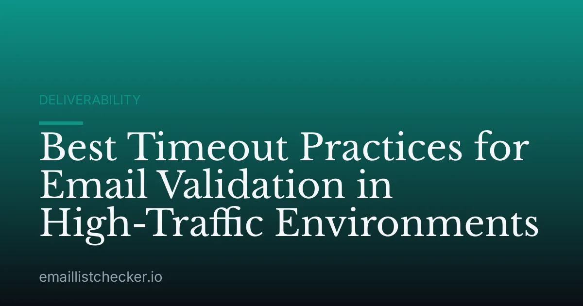 Best Timeout Practices for Email Validation in High-Traffic Environments